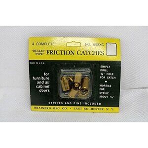 Vintage 4 Complete #698XC Bullet Type U.S.A Made Brainerd MFG Co. Friction Catch